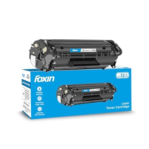 Foxin FTC 12A Laser Printer Toner Cartridge Compatible with HP 1020, M1005, 1018, 1010, 1012, 1015, 1022, 1022N, 1022NW, 3015, 3020, 3030, 3050, 3050Z, 3052, 3055, Canon LBP2900/2900B/3000