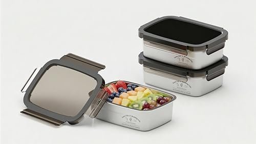 Stainless Steel Fridge Storage Box 1000 ML - 3 Pcs