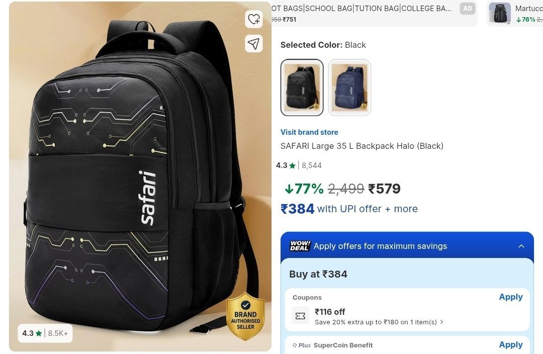 SAFARI Large 35 L Backpack Halo