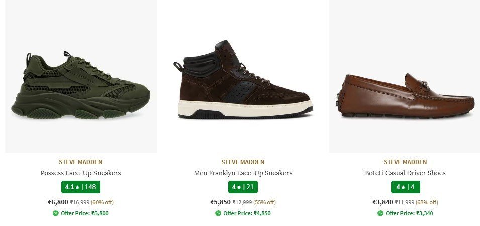 Steve Madden, Dune London min 50%