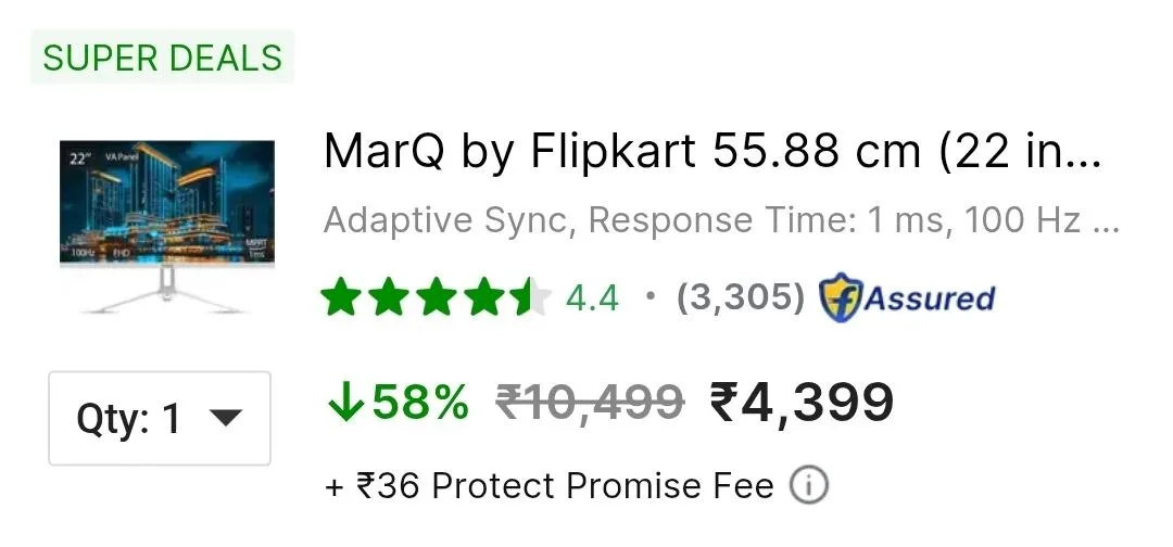 Flipkart Loot: MarQ Monitors Starting