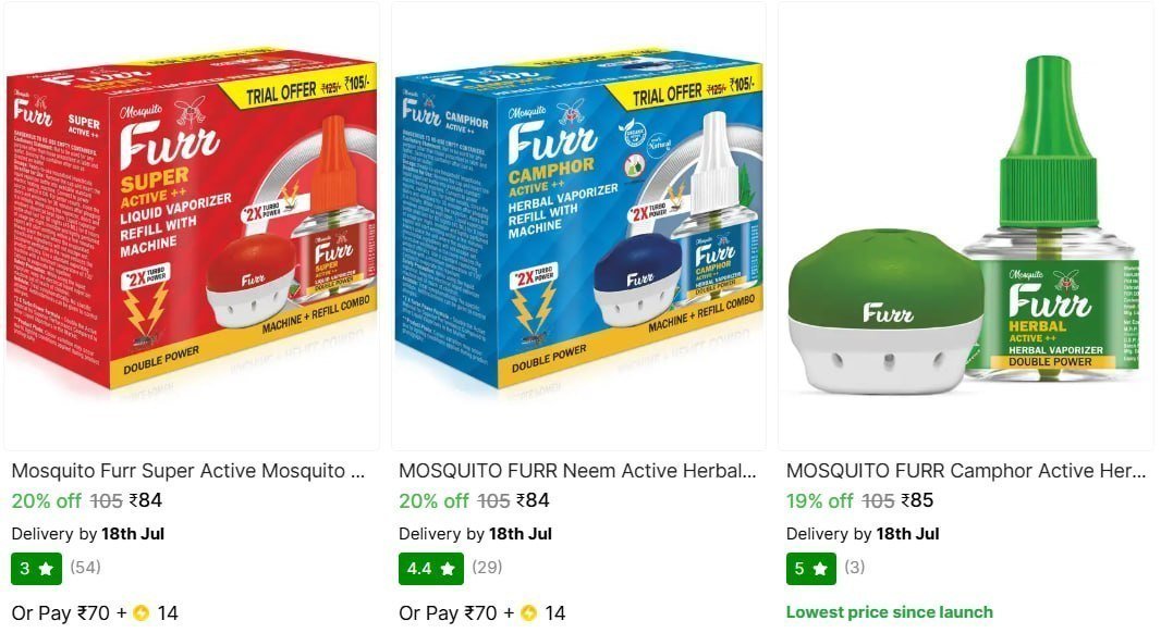 Mosquito Repellent 1 Machine+1 Refill Vaporiser Combo Starts