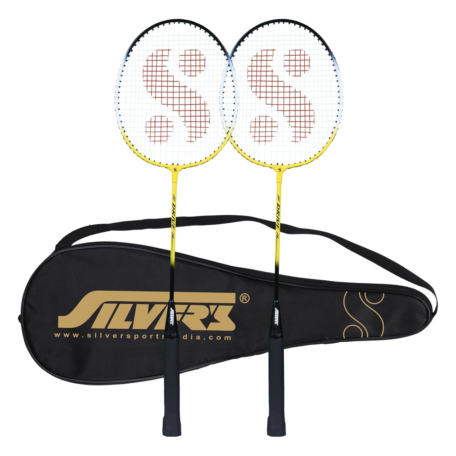 Silver's Drive Badminton Kit (2 Racquets with Full Cover)(Yellow/Black)
