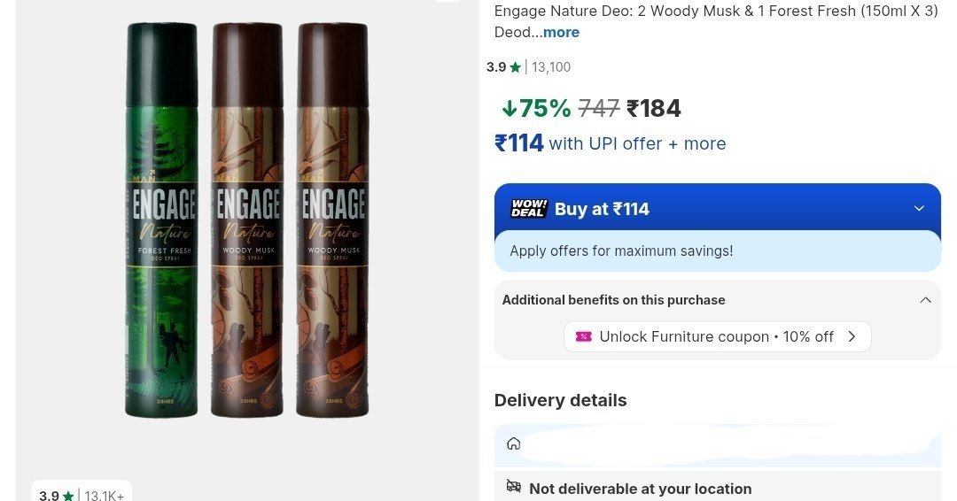 Engage Nature Deo Spray - For Men