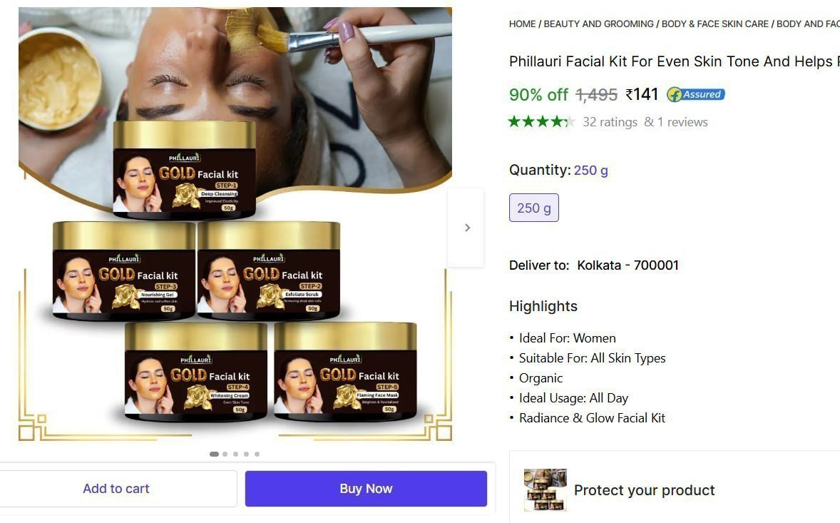 Phillauri Facial Kit For Even Skin Tone And Helps Reduce Scars, Facial Kit - Price in India, Buy Phillauri Facial Kit For Even Skin Tone And Helps Reduce Scars, Facial Kit Online In India, Reviews, Ra
