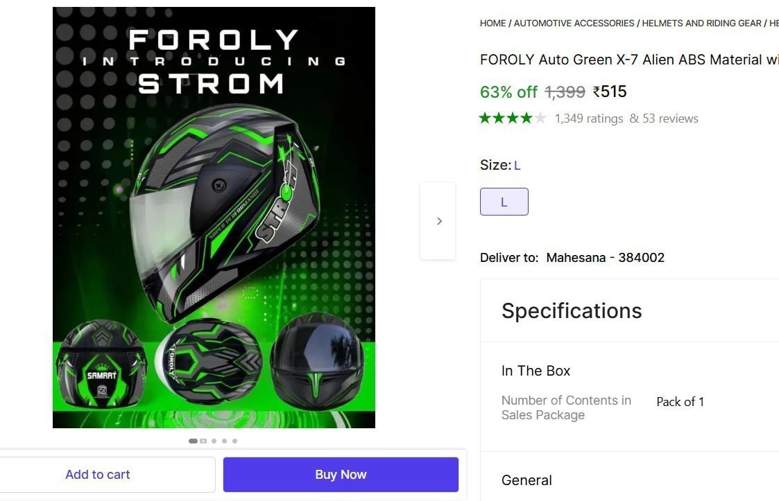 FOROLY Auto Green X-7 Alien ABS Material with Rainbow visor Motorbike Helmet Price in India - Buy FOROLY Auto Green X-7 Alien ABS Material with Rainbow visor Motorbike Helmet online at Shopsy.in