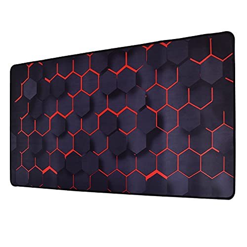 INOVERA Anti-Slip Extended Hexagons Pattern Desk Mat Gaming Rubber Stitched Mouse Pad