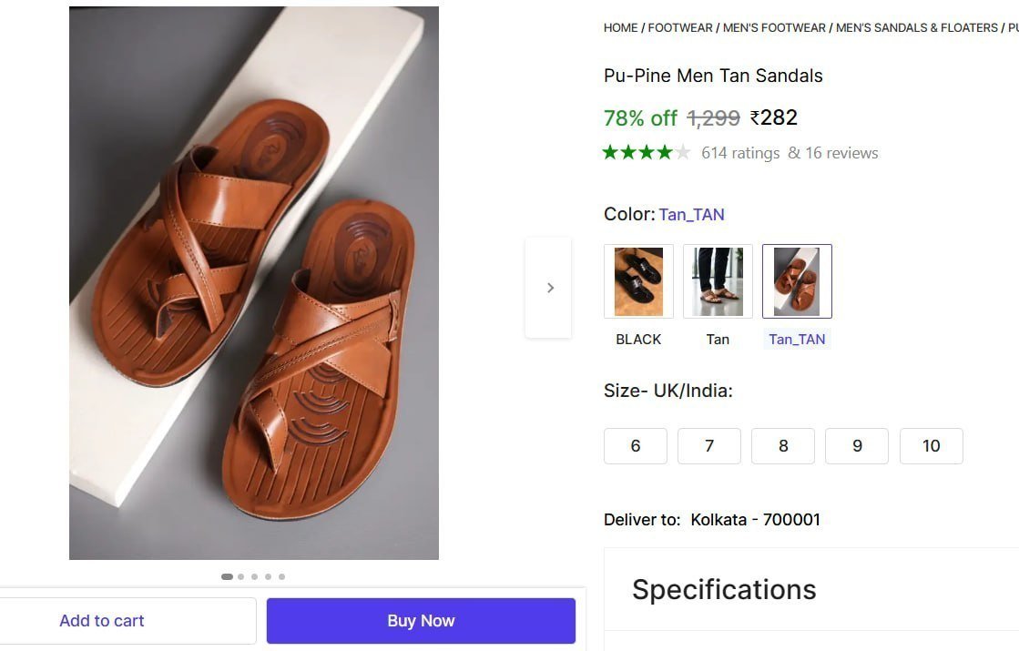 Men's Tan Sandals