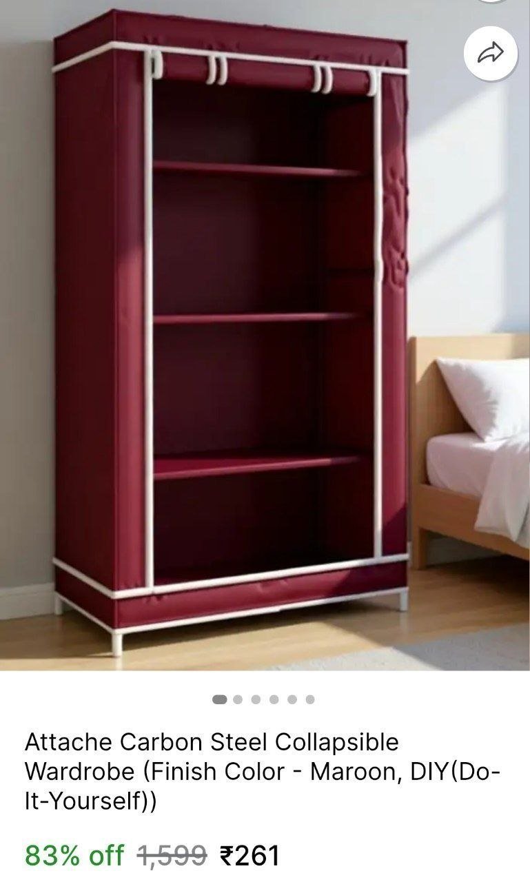 Attache Carbon Steel Collapsible Wardrobe Price in India - Buy Attache Carbon Steel Collapsible Wardrobe online at Shopsy.in