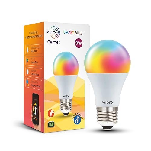 wipro 9-Watt E27 WiFi Smart LED Bulb with Music Sync