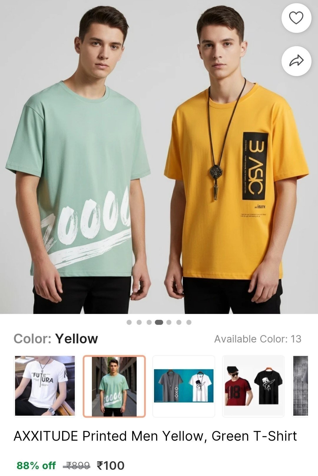 Men's Printed Half T-Shirt