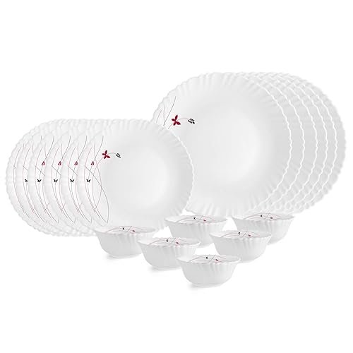 CELLO Lush Fiesta Dazzle Series Opalware Dinner Set of 18 Pieces .
