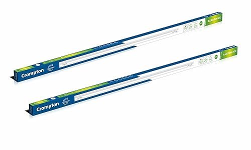 Crompton Laser Ray Smile 24W LED Batten |4 feet Slim Batten for Living Room & Bedroom | Energy Efficient Tubelight for Home | BIS Approved | Cool Day Light (6500K) (Pack of 2)