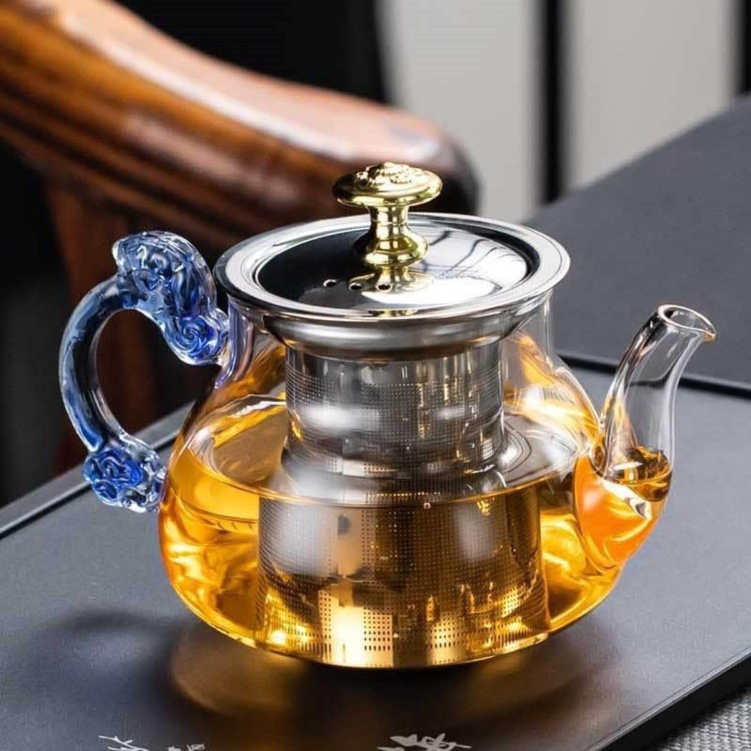 Glass Tea Pot with Stainless Steel Infuser –