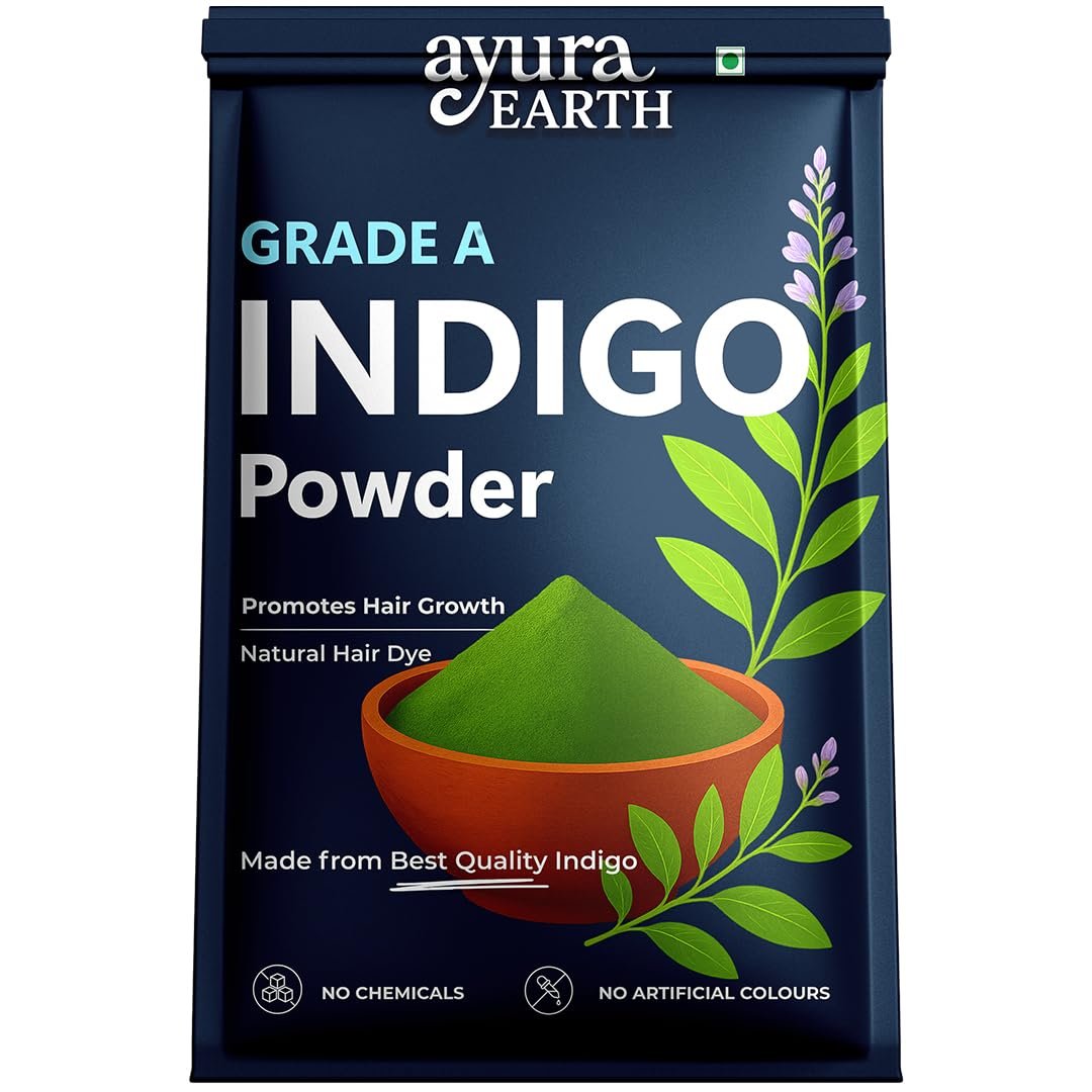 AyuraEarth 100% Pure & Natural Indigo Powder for Black Hair Color @ 159/