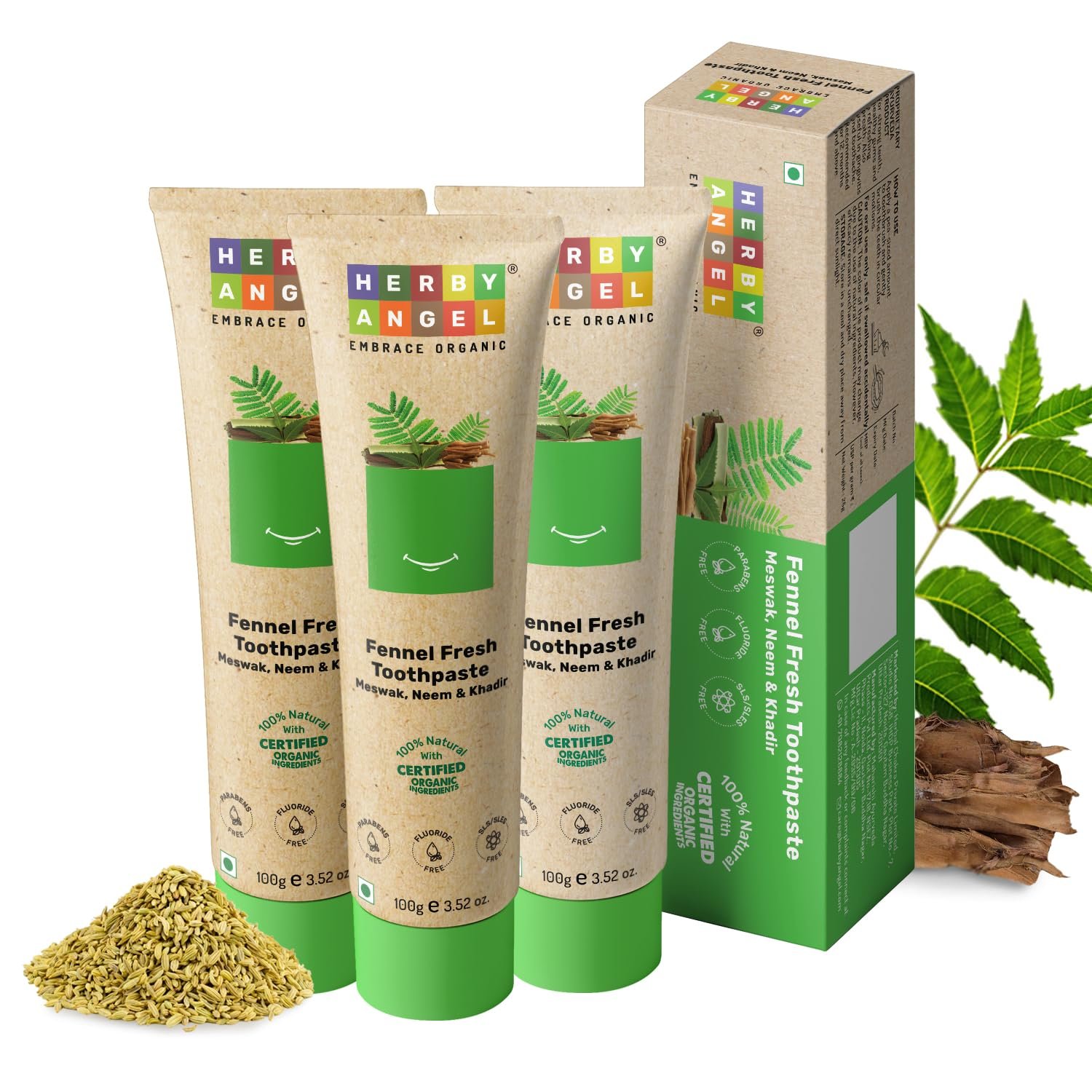 Fennel Fresh Toothpaste for Kids and Baby - 100gm (Pack of 3)