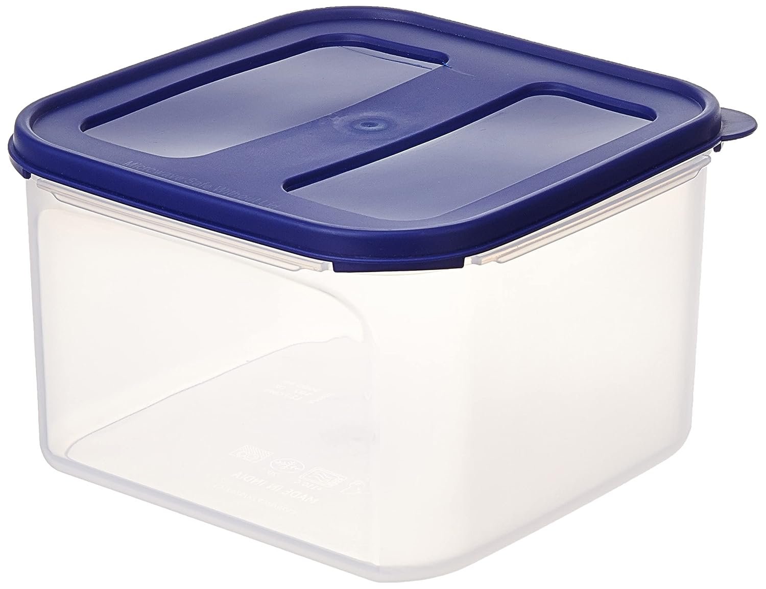 Solimo Square Modular Plastic Container, 3 Litres, Blue