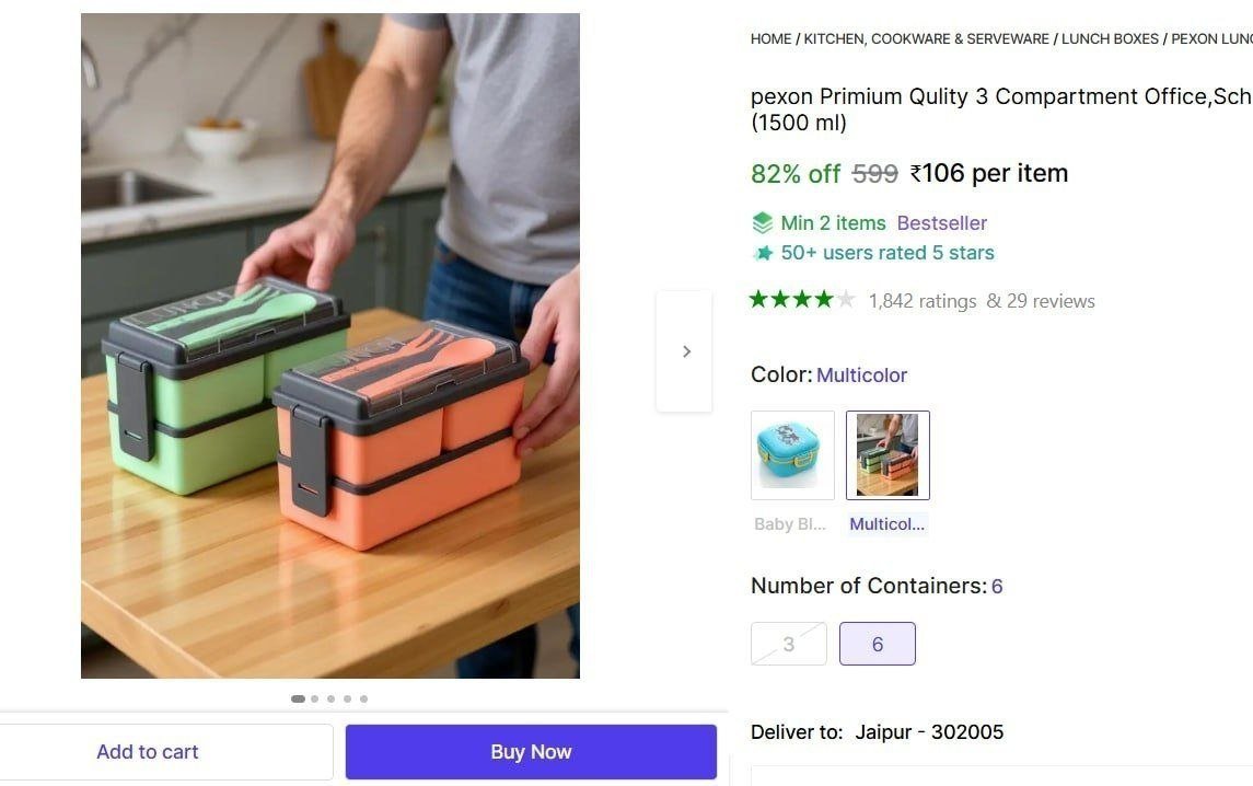3 Compartment Lunch Box