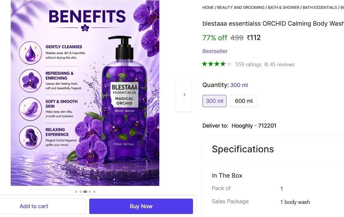 blestaaa essentialss ORCHID Calming Body Wash, For a Gentle Feeling Clean Price in India - Buy blestaaa essentialss ORCHID Calming Body Wash, For a Gentle Feeling Clean online at Shopsy.in