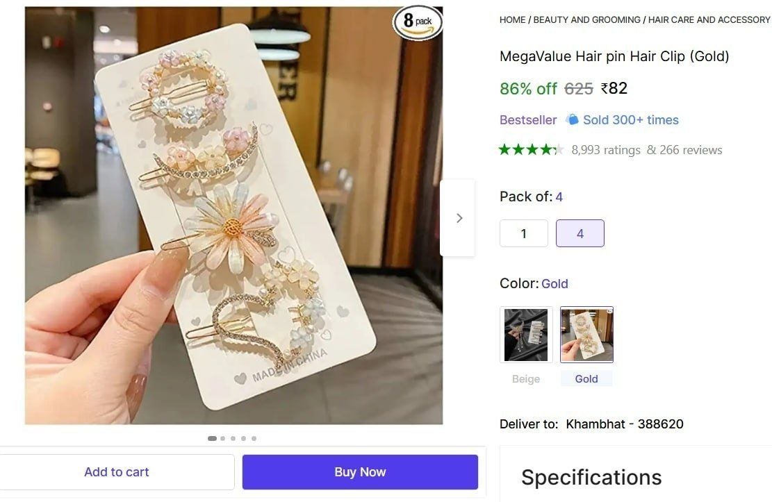 MegaValue Hair pin Hair Clip Price in India - Buy MegaValue Hair pin Hair Clip online at Shopsy.in