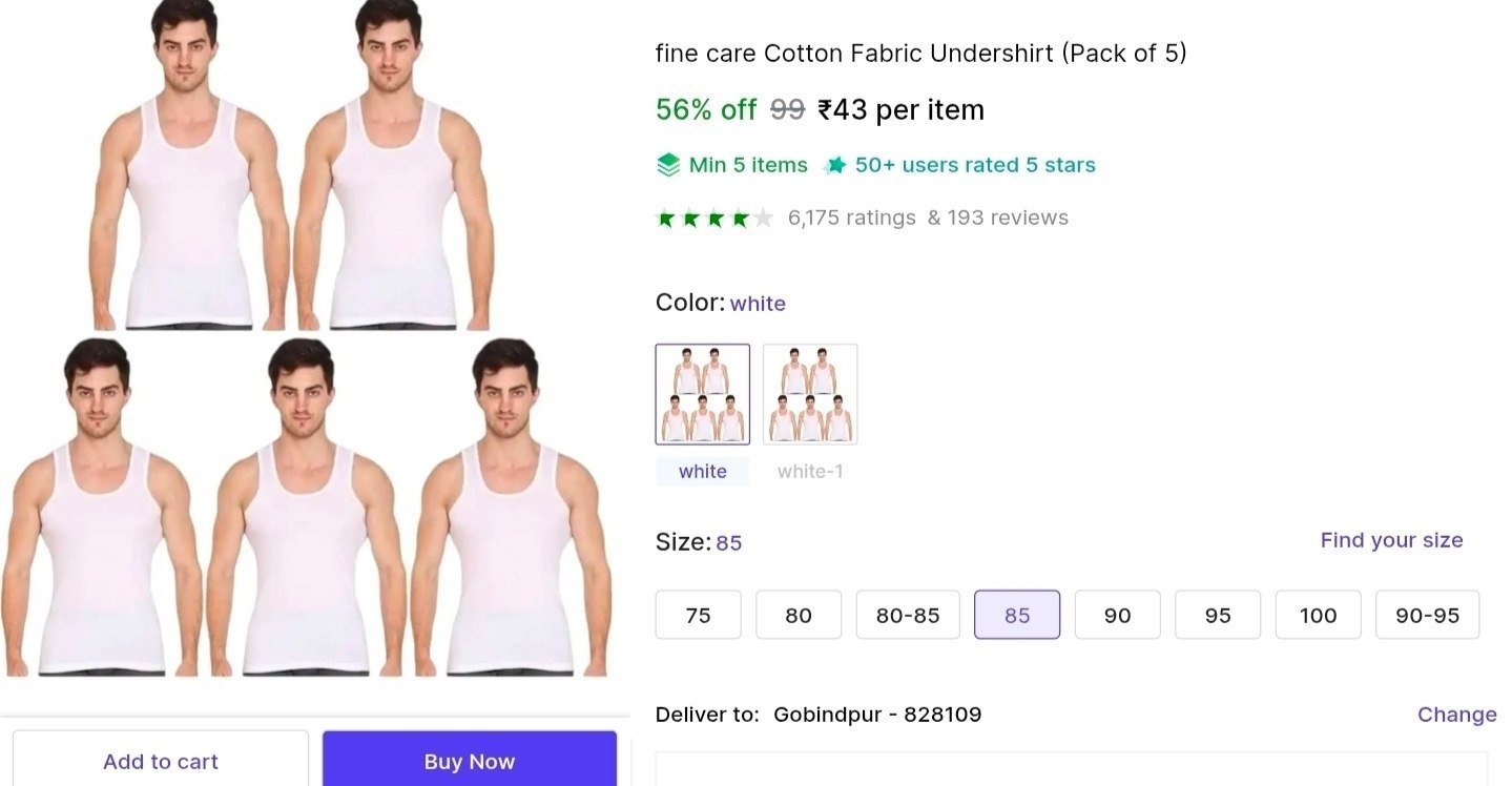 fine care Cotton Fabric Undershirt Price in India - Buy fine care Cotton Fabric Undershirt online at Shopsy.in