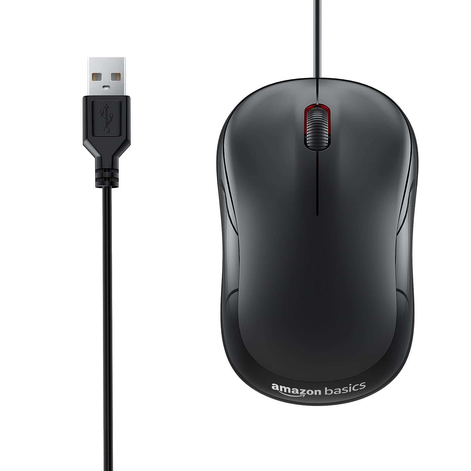 Amazon Basics Wired USB Mouse with 3 Buttons and 1000 DPI