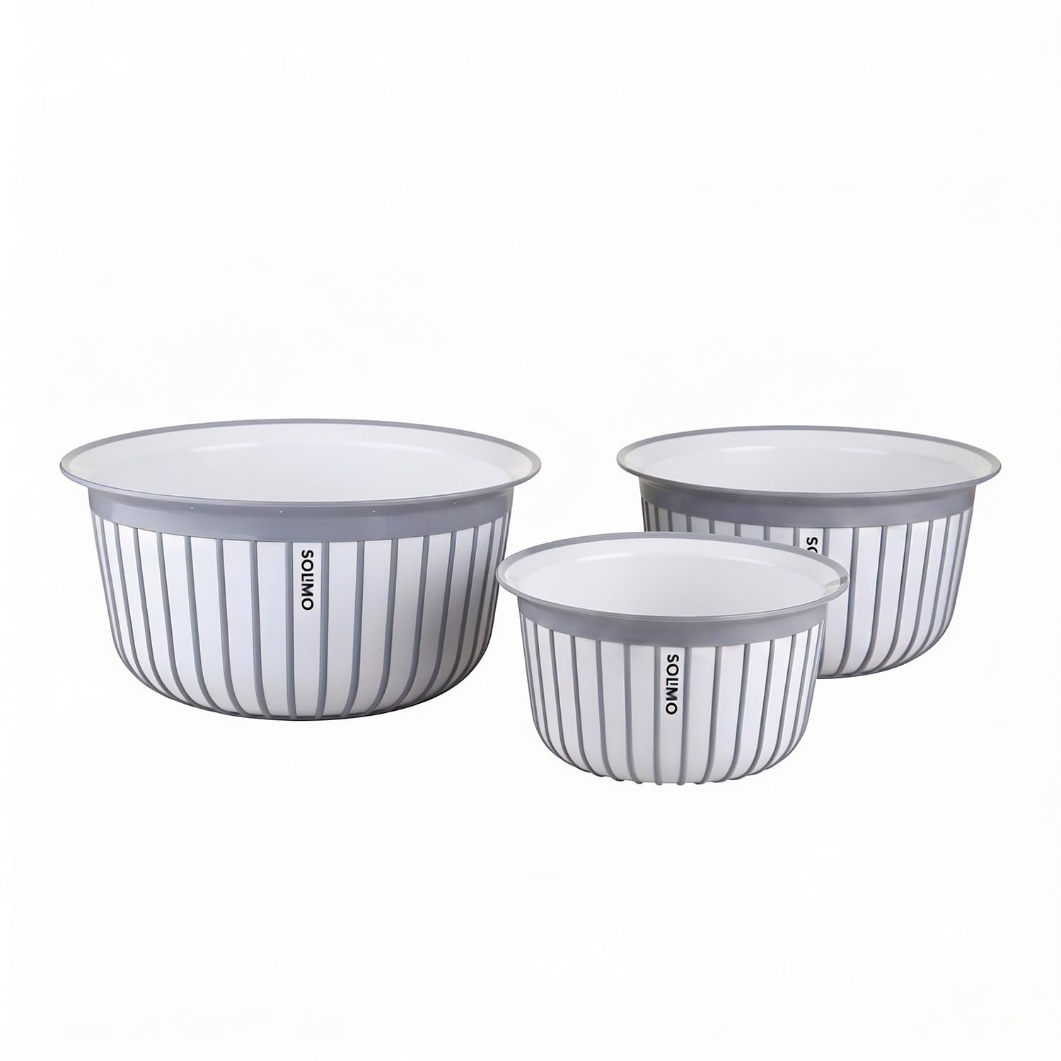 Solimo Plastic Linea Containers, Set Of 3 .