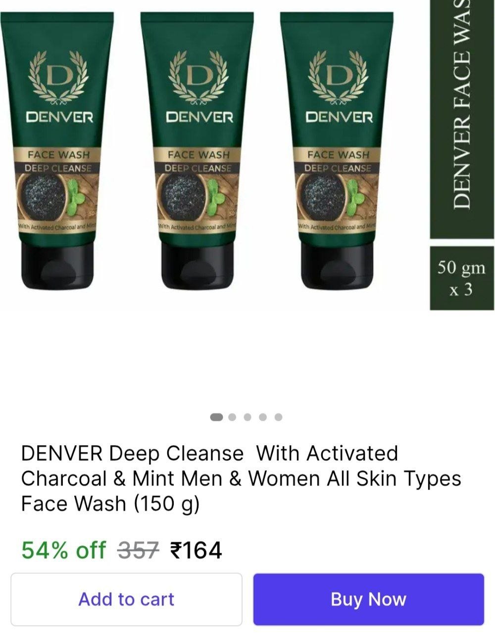 DENVER Deep Cleanse  With Activated Charcoal & Mint Men & Women All Skin Types Face Wash Price in India - Buy DENVER Deep Cleanse  With Activated Charcoal & Mint Men & Women All Skin T