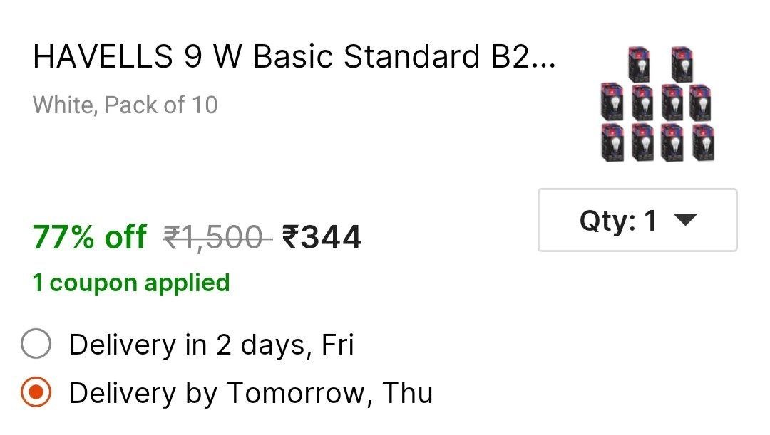 Uthao : Pack of 10 Havells LED Bulb