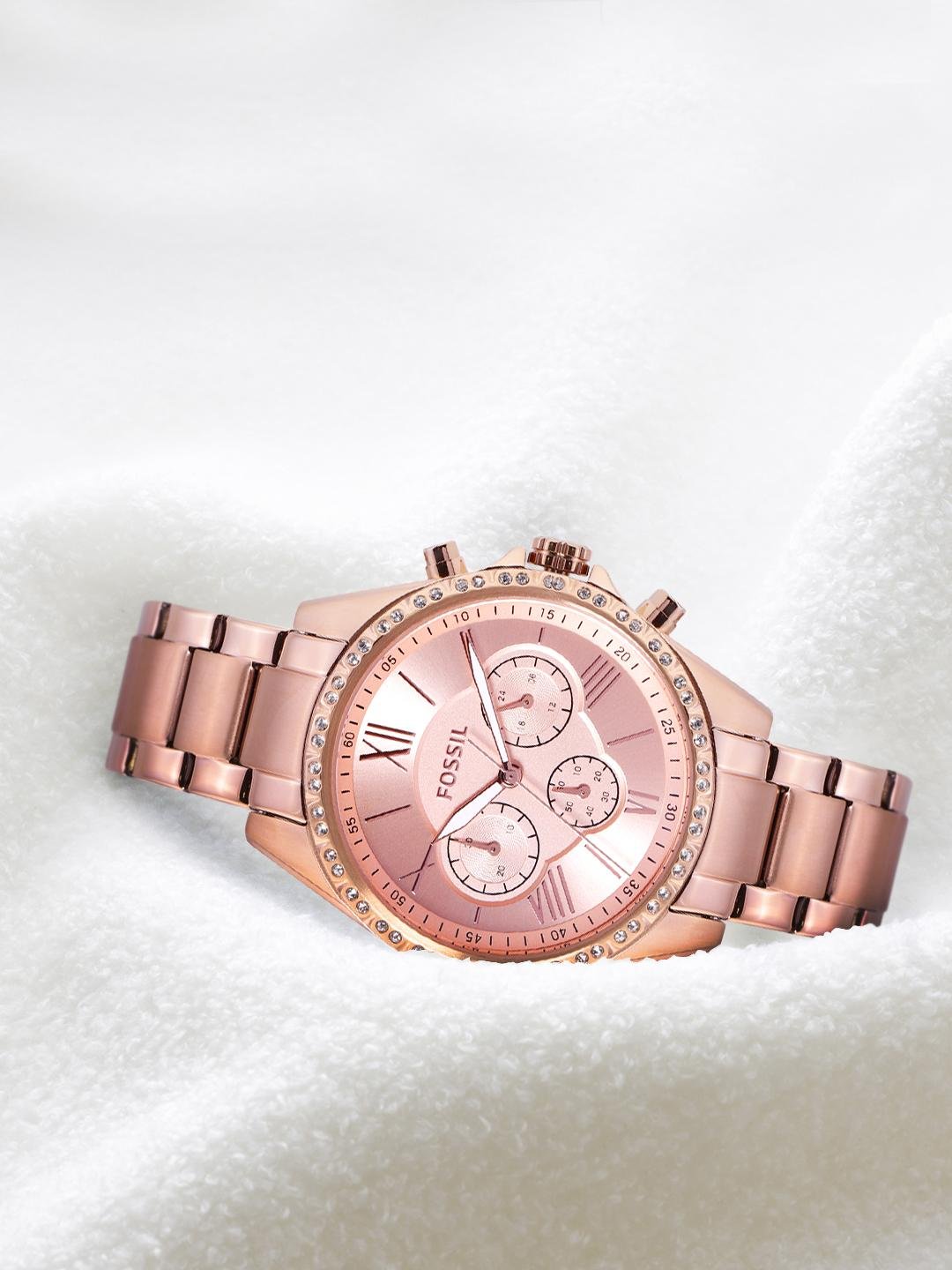Buy Fossil Women Rose Gold Toned Embellished Analogue Watch BQ3377 -  - Accessories for Women
