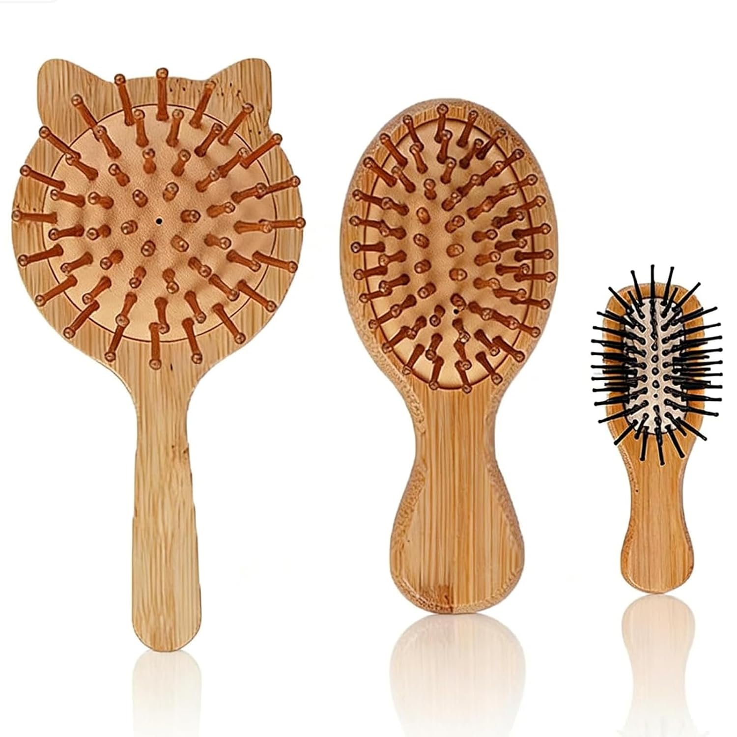 3 pc wooden hair brush