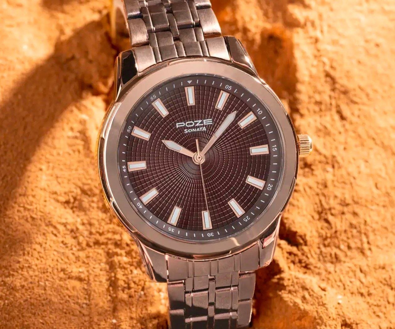 Buy Sonata Poze Drop 6 Quartz Round Dial Men