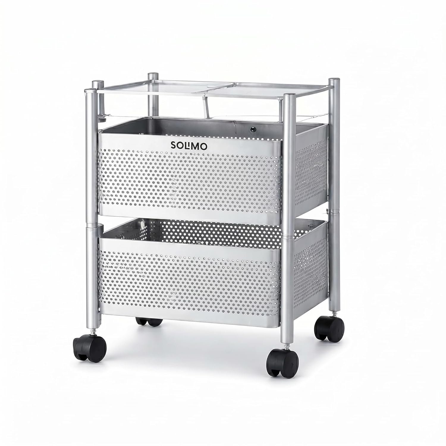 Amazon Brand - Solimo 360° Revolving Preassembled Heavy-Duty 2 Layer