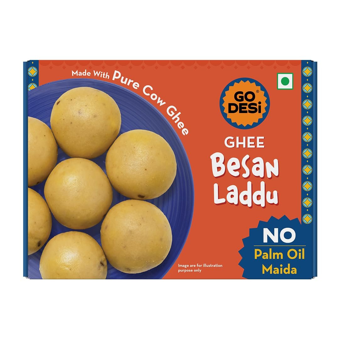 GO DESi Ghee Besan Laddu, 150 g .