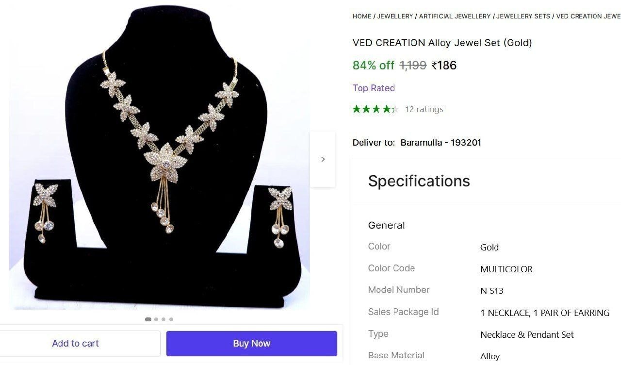 VED CREATION Alloy Jewel Set Price in India - Buy VED CREATION Alloy Jewel Set online at Shopsy.in