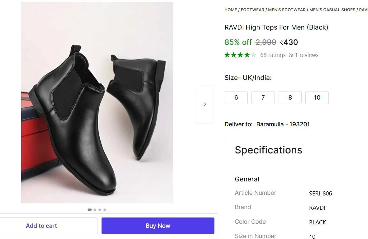 RAVDI High Tops For Men Price in India - Buy RAVDI High Tops For Men online at Shopsy.in