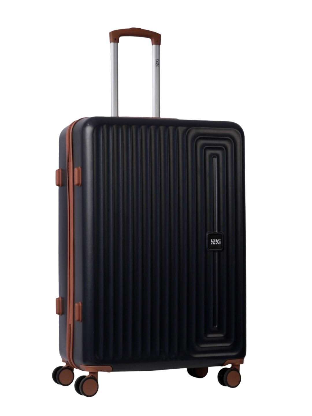 Wiki Ripple 8 Wheel Hardside Polycarbonate Trolley by Wildcraft,Large,Black