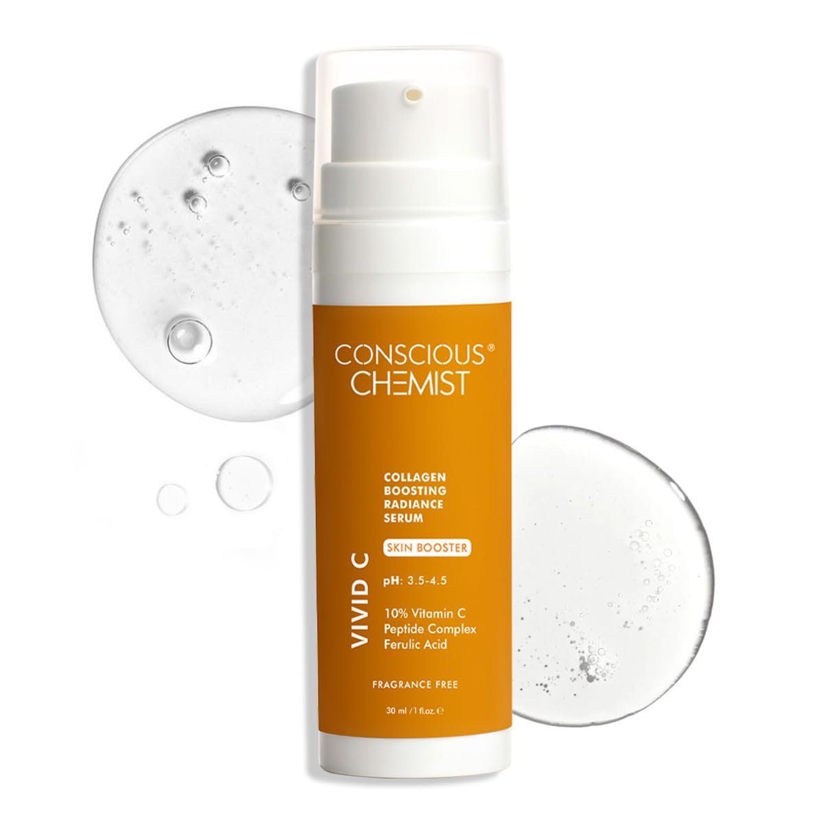 Conscious Chemist® Dull Skin, Dark Circles & Fine Lines Treatment 10% Vitamin C Face Serum | For Glowing Skin | Tested for Oily Skin With Ferulic Acid, Ethyl Ascorbic Acid & PHA | All Skin Typ
