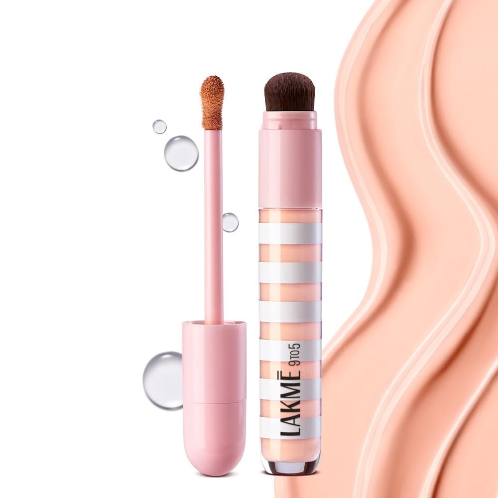 Lakme 9to5 Hya Beach Edit Colour Correcting + Brightening Concealer, SPF 40, Deep Rich 5, 6 ml