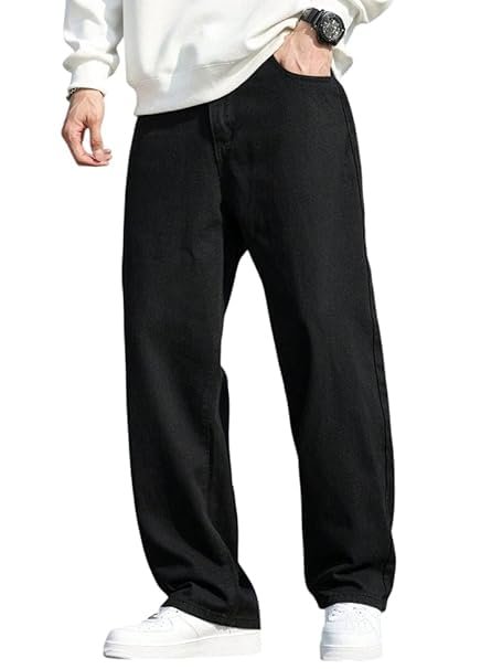 Men Loose Fit Mid Rise Grey Jeans | Ankle-Length Trendy Denim for Smart-Casual Wear | Comfortable Everyday Jeans for Men | Modern Stylish Casual Outfit