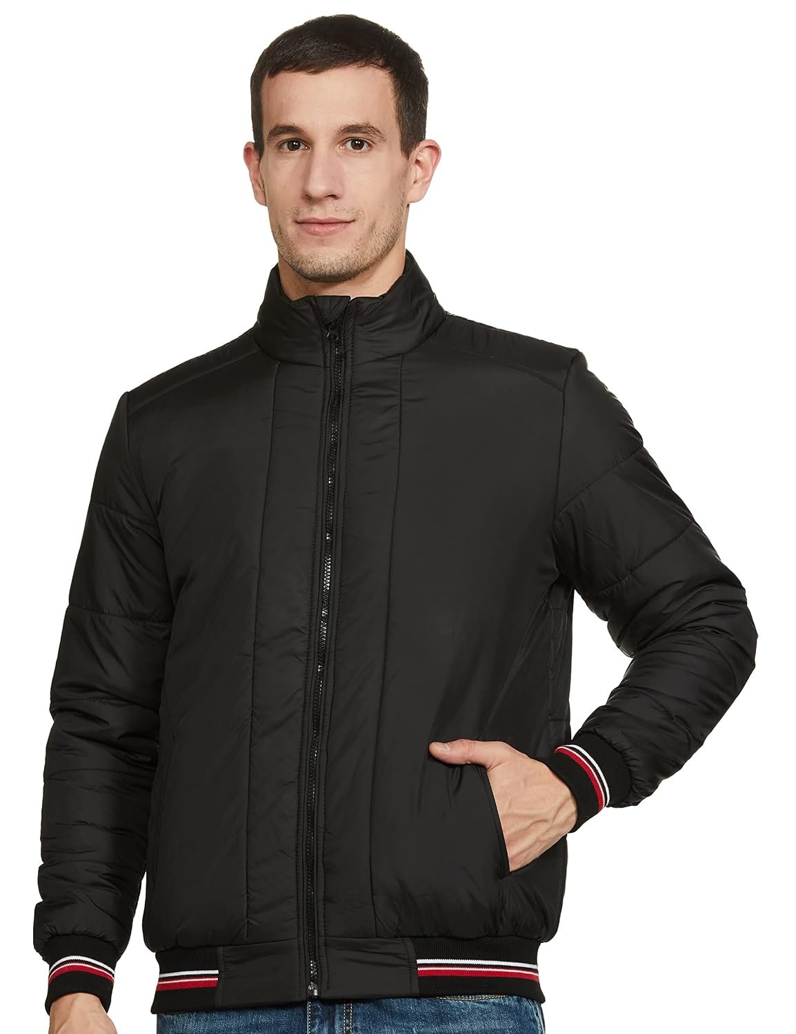 Amazon Brand - Symbol Men's Bomber Regular Quilted Jacket (AW20-QB-SY-03_Black1_XL)