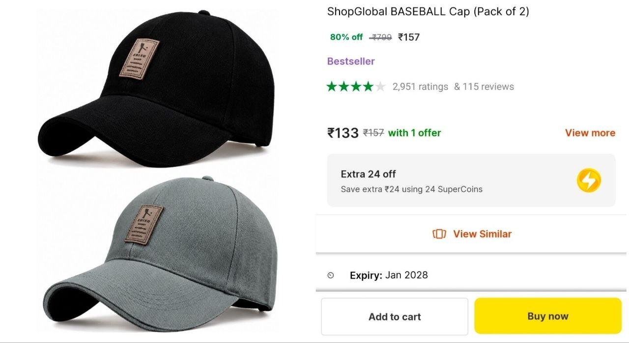 ShopGlobal BASEBALL Cap Price in India - Buy ShopGlobal BASEBALL Cap online at Shopsy.in