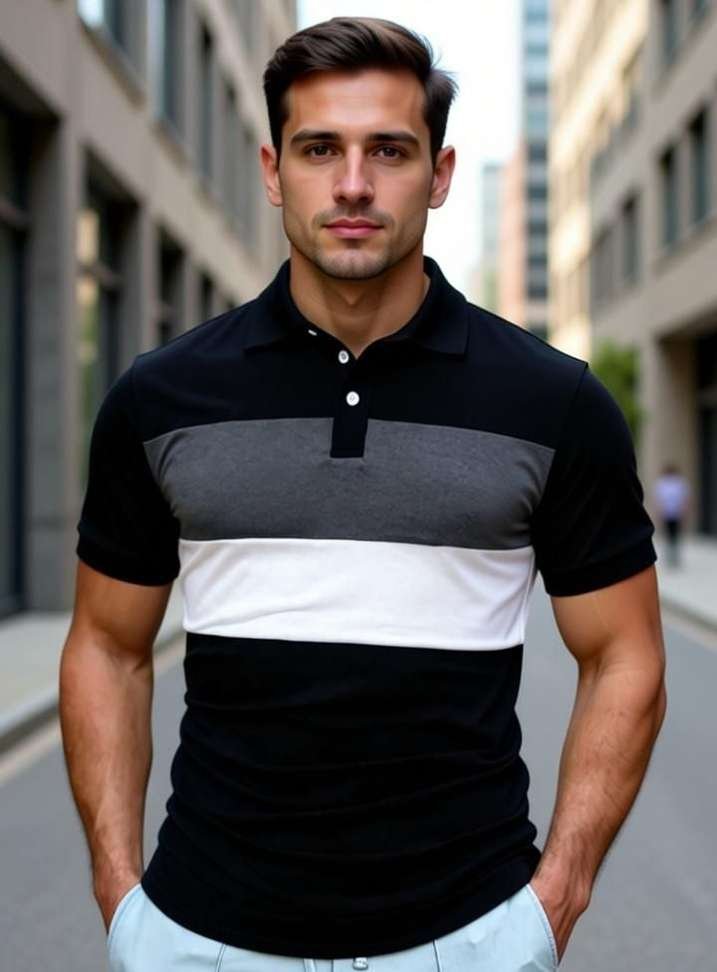 garimaknitwear color block men multicolor t shirt