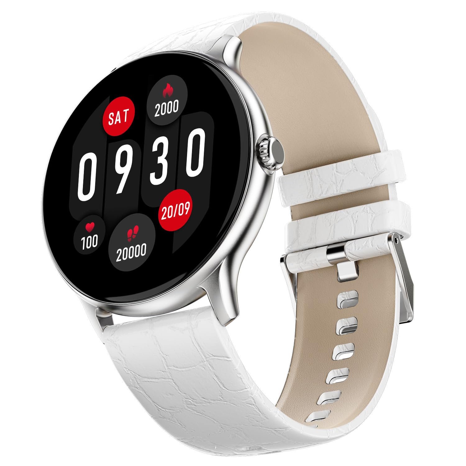 Fire-Boltt Phoenix Pro Classic Round Bluetooth Calling Smart Watch, 1.39”HD Display,AI Outfit Watch Face, 2 Looks in 1 Watch, Extra Straps at ₹99, 120+ Sports Modes, Smartwatch for Women (White)