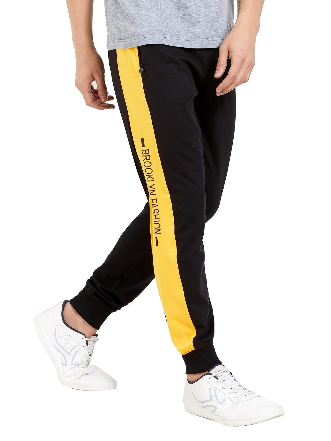 Maniac Striped Black Cotton Joggers