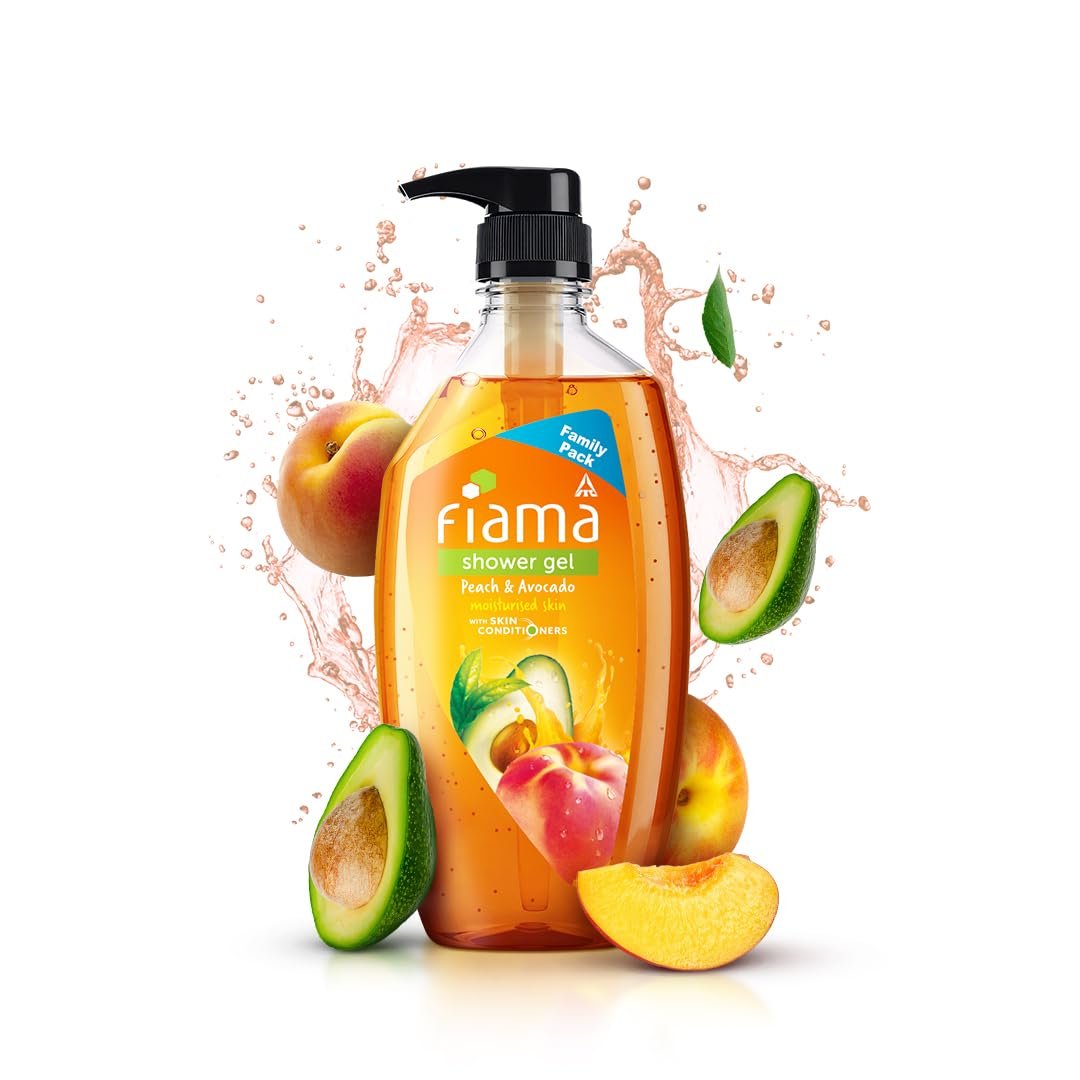 Fiama Body Wash Shower Gel Peach & Avocado, 750ml Family Pack, Body Wash for Women and Men with Skin Conditioners for Soft & Moisturised Skin, Suitable for All Skin Types