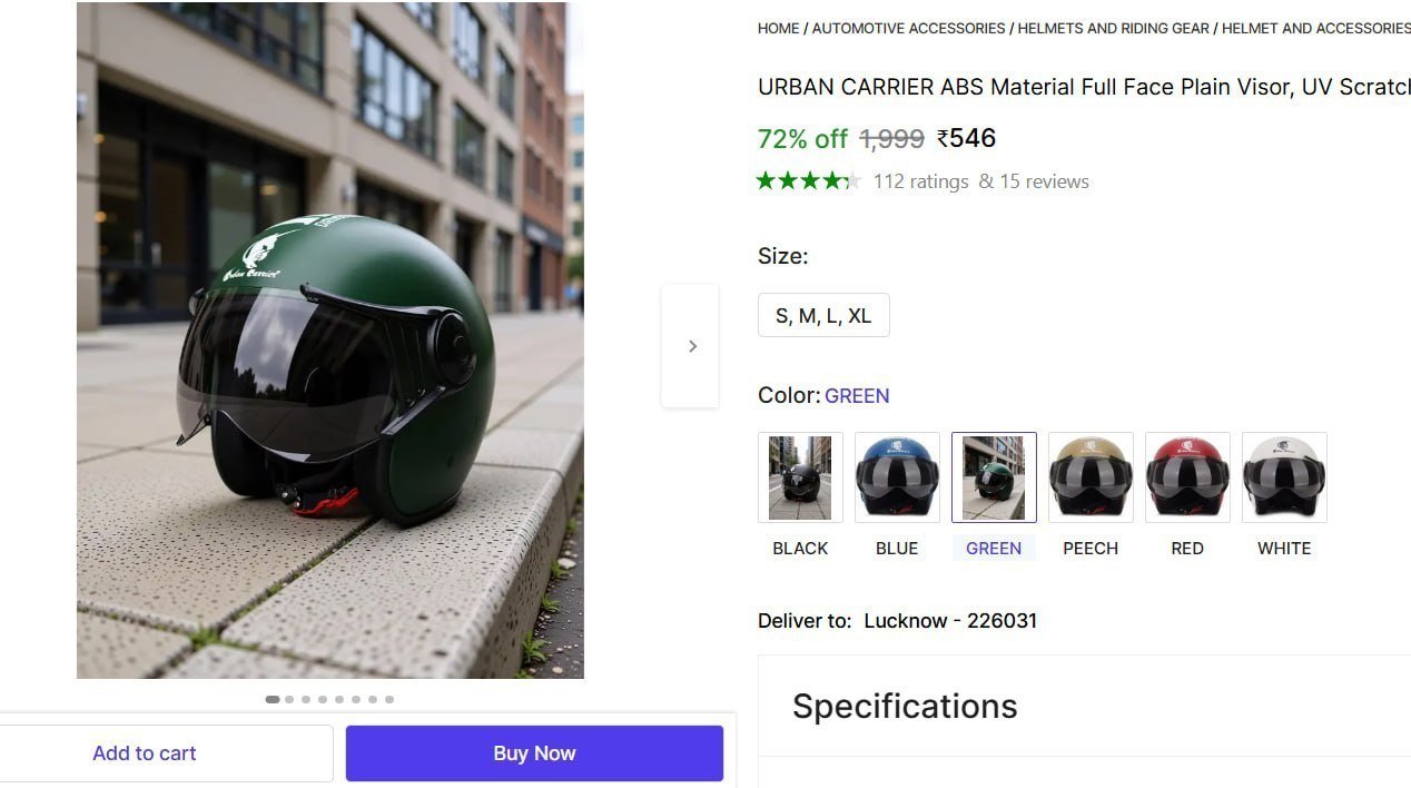 URBAN CARRIER ABS Material Full Face Plain Visor, UV Scratch Resistance Motorsports Helmet Price in India - Buy URBAN CARRIER ABS Material Full Face Plain Visor, UV Scratch Resistance Motorsports Helm