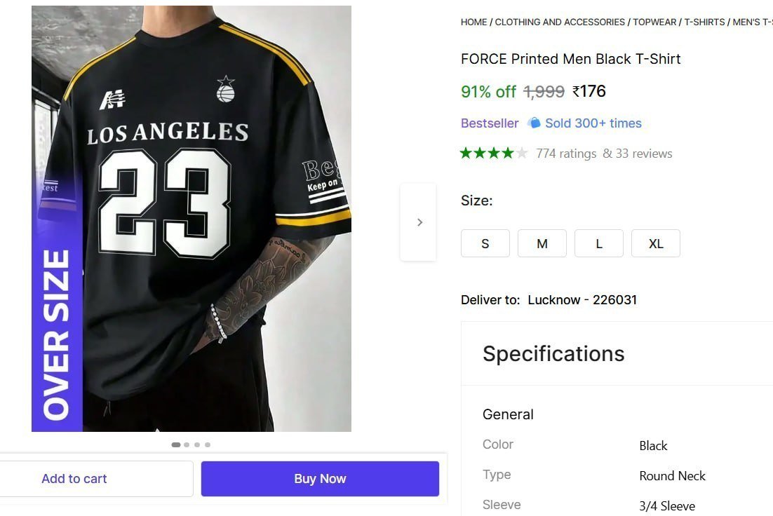 FORCE Printed Men Black T-Shirt Price in India - Buy FORCE Printed Men Black T-Shirt online at Shopsy.in