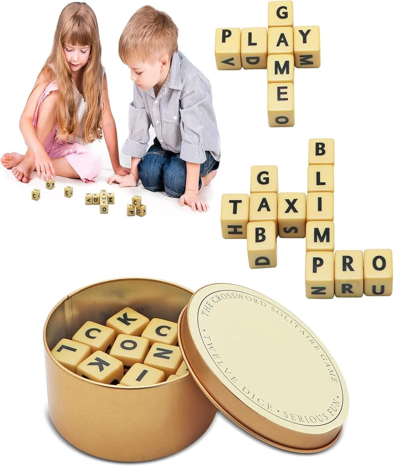 Sequence Scrabble Board Game, Crossword Solitaire Game, Portable Crossword for Travel Camping