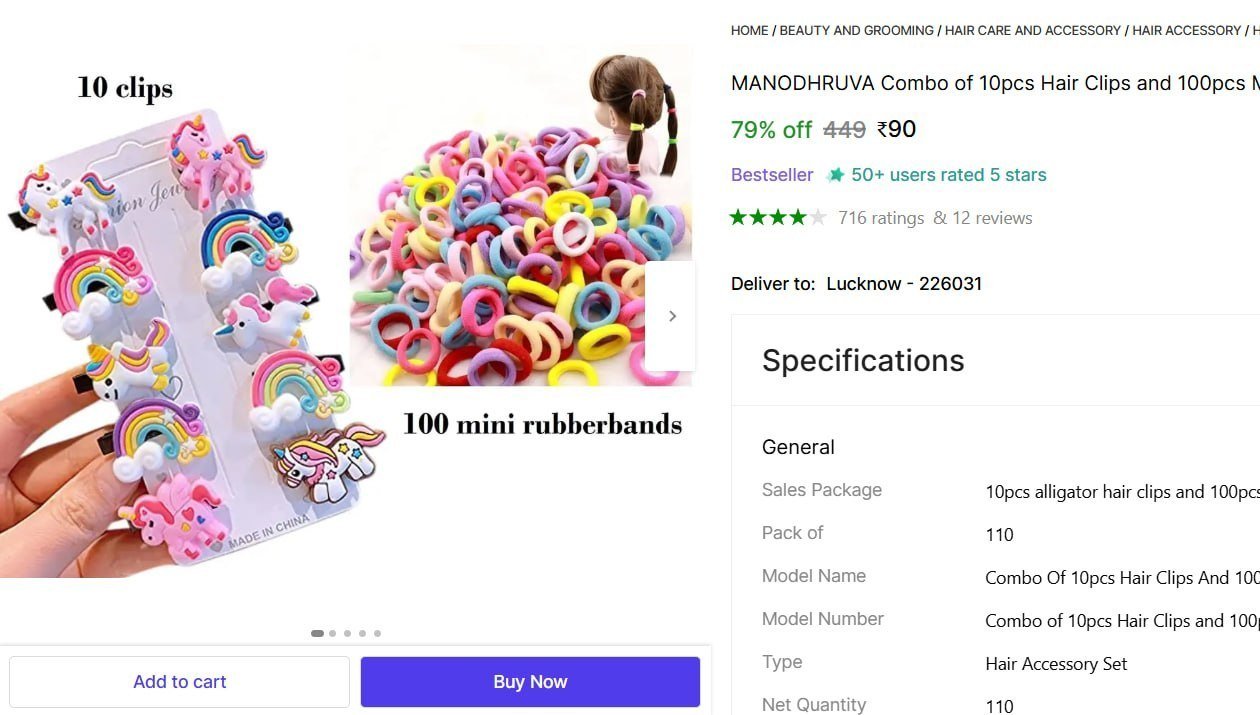MANODHRUVA Combo of 10pcs Hair Clips and 100pcs Mini Rubberbands for Girls, Multicolor Hair Accessory Set Price in India - Buy MANODHRUVA Combo of 10pcs Hair Clips and 100pcs Mini Rubberbands for Girl